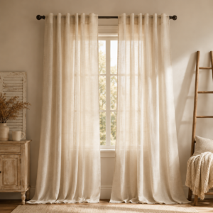 Linen curtains