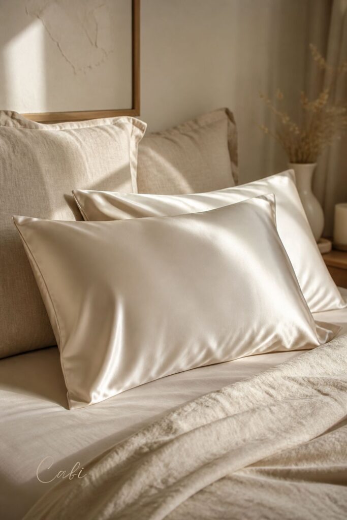 silk pillowcases aesthetic bedroom decor luxury bedding soft cozy pinterest room idea