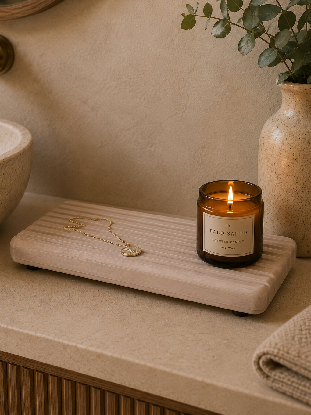 natural stone tray bathroom